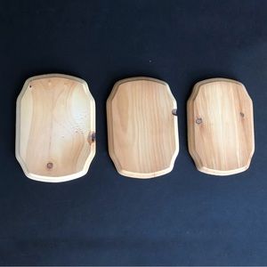 Unfinished Unpainted Wooden Octagon Shape Plaque Wood Craft 7” x 9” Lot of 3